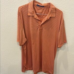 Southern Tide Orange and White Polo Shirt